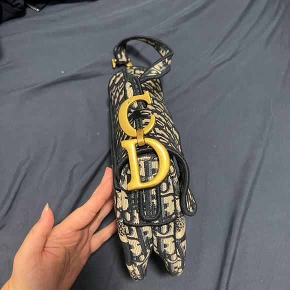 DIOR SADDLE BAG - Blue Dior Oblique Embroidery - Picture 4 of 10